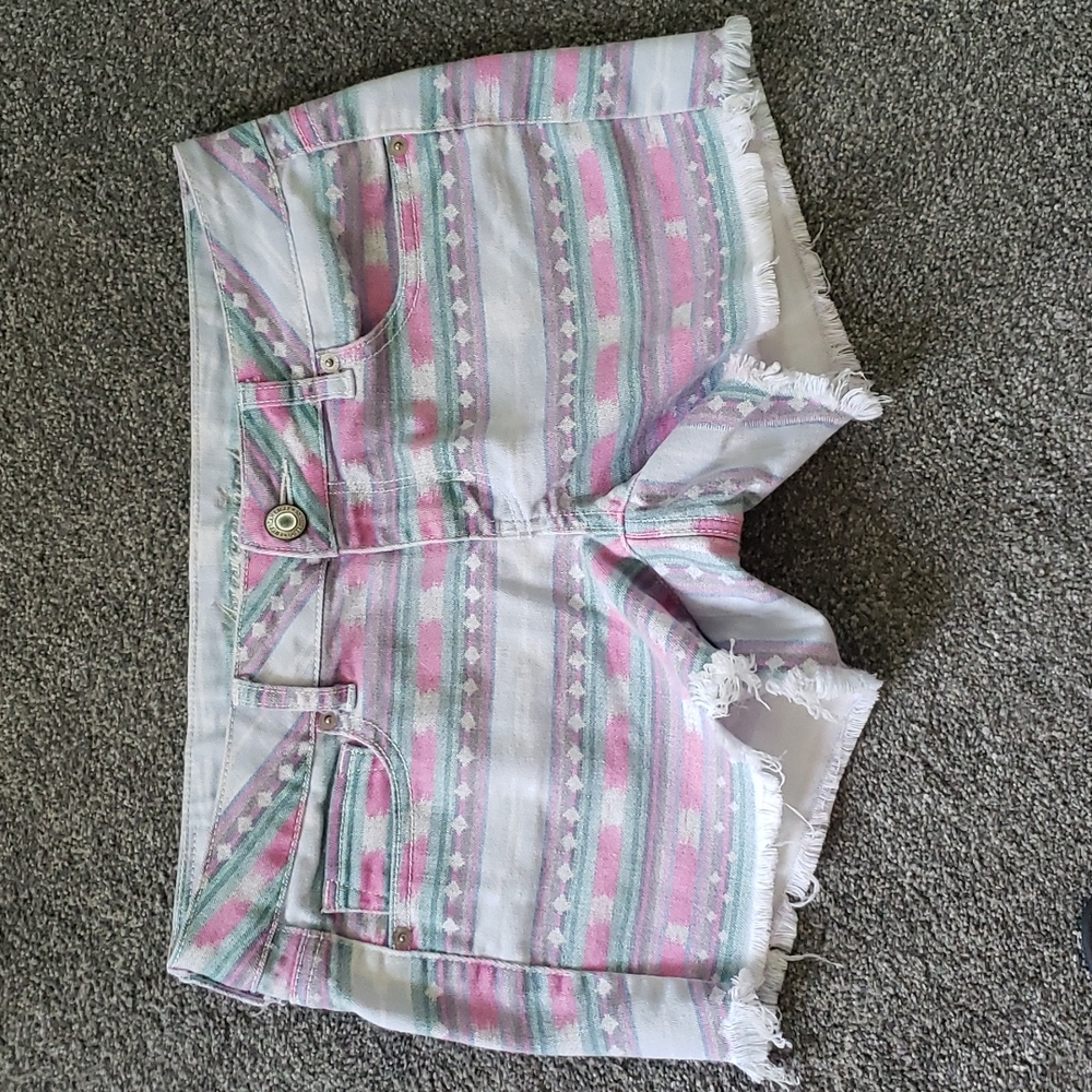 American eagle aztec tribal denim shorts